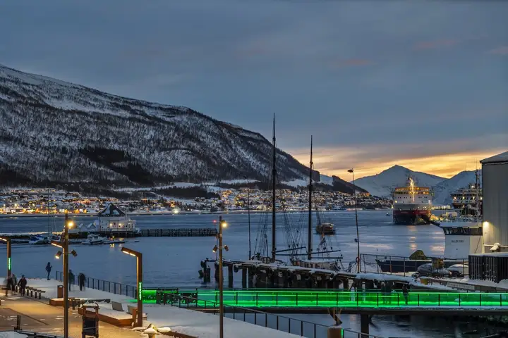 Nydelig utsikt fra balkongen.